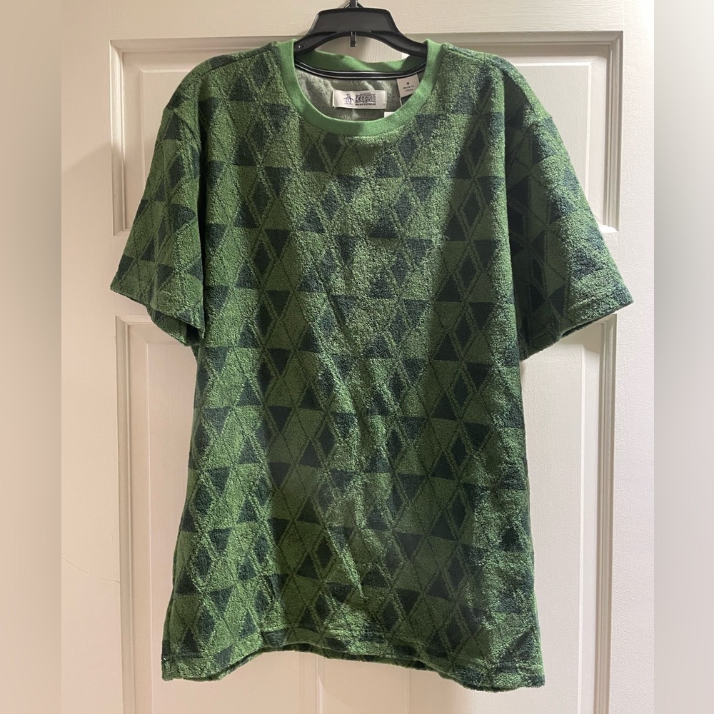 Original Penguin Green Geometric Short Sleeve Terry Tee